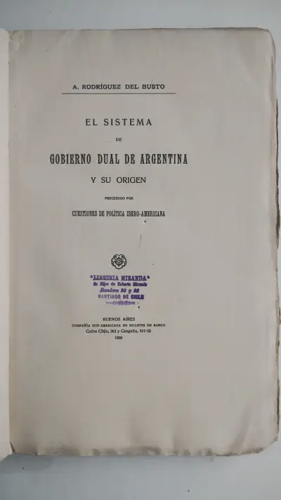 Libro antiguo 'El Sistema de Gobierno Dual de Argentina' - miniatura 2