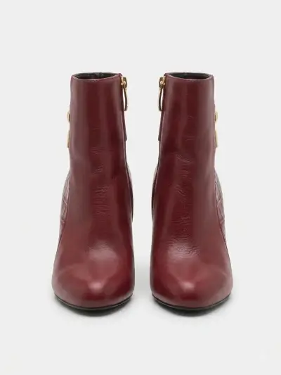 Botines de cuero burdeos con tacón alto Gacel - miniatura 5