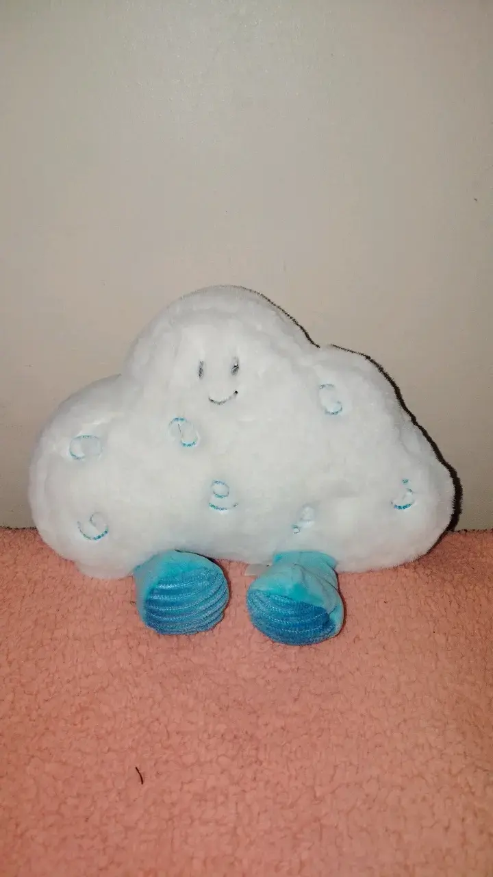 Peluche nube blanca con botas azules - 1