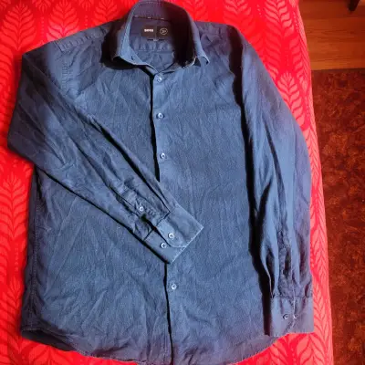 Camisa Hugo Boss azul marina slim fit - miniatura 2