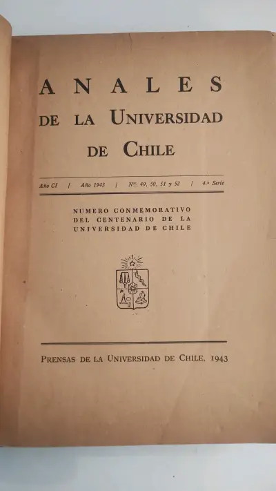Anales de la Universidad de Chile 1943 centenario - miniatura 2