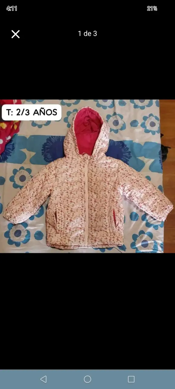 Abrigo infantil acolchado con capucha para 2 años - 2
