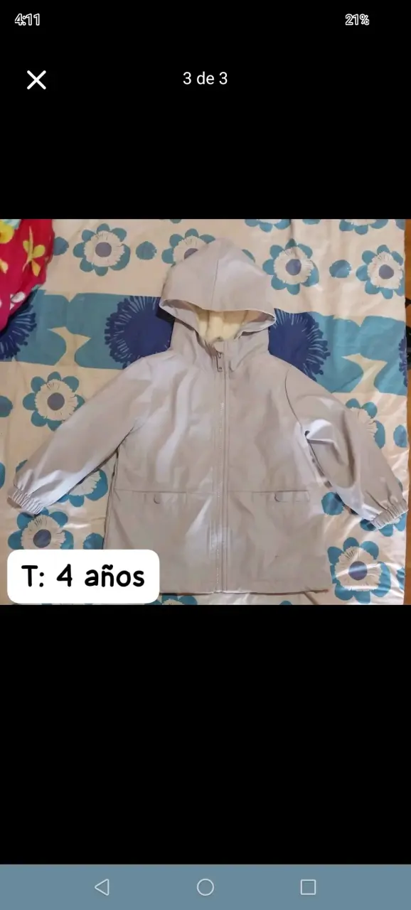 Abrigo infantil acolchado con capucha para 2 años - 3