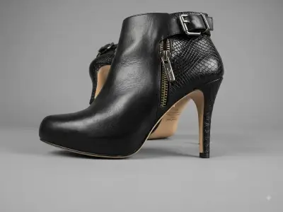 Botines de cuero negro con tacón Gacel - miniatura 6
