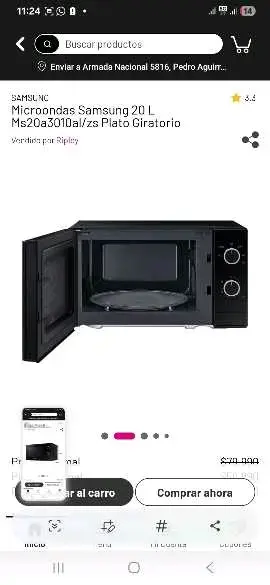 Microondas Samsung 20L Negro con Piato Giratorio - 2