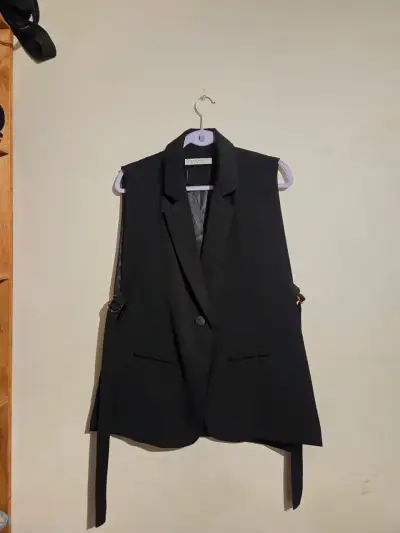 Blazer negro sin mangas Basement elegante - miniatura 1