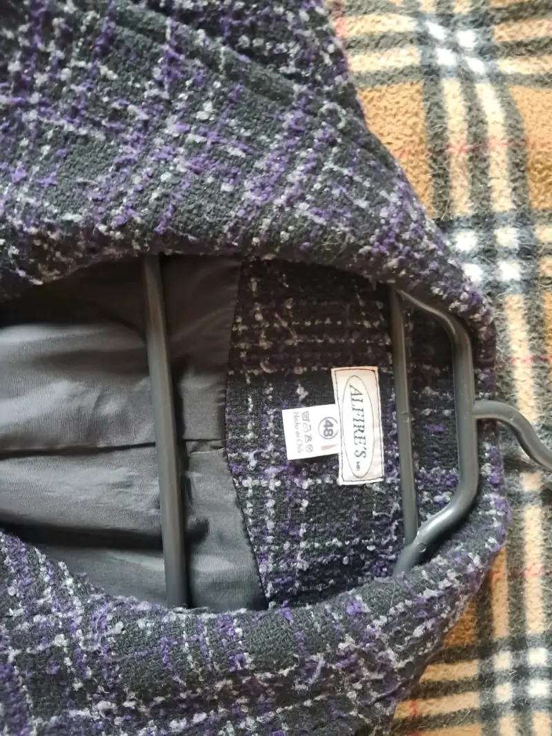 Abrigo de lana gris para mujer - 3