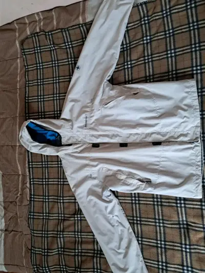 Chaqueta impermeable Rescue blanca con capucha - miniatura 1