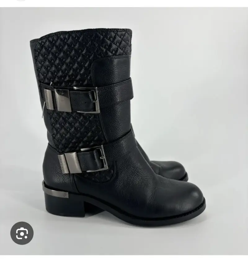 Botas negras de cuero Vince Camuto con hebillas - 3