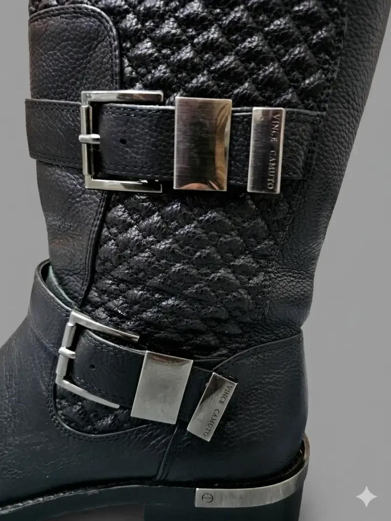 Botas negras de cuero Vince Camuto con hebillas - 5