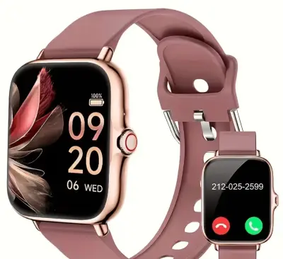 Reloj  rosa con pantalla táctil y correa ajusta - miniatura 1