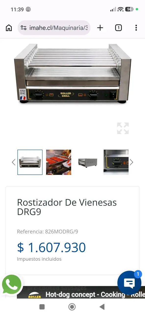Rostizador de vienesas rodillos Roller Grill - 5