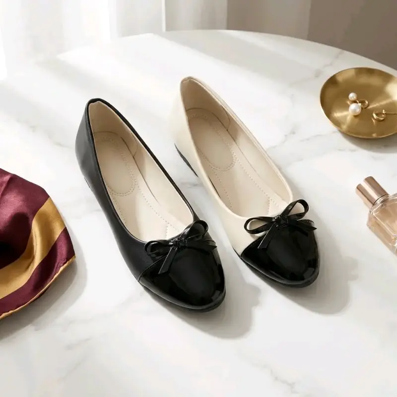 Bailarinas bicolor con lazo elegante