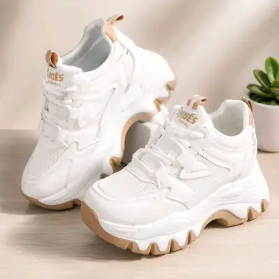 Zapatillas Chunky Blancas con Detalle Dorado - miniatura 2
