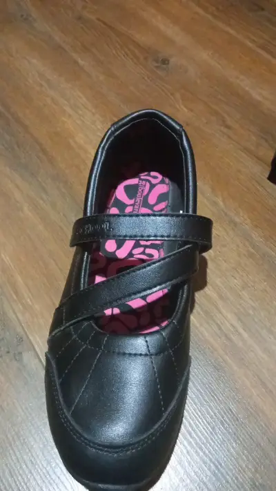 Zapatos escolares negros para niña con velcro - miniatura 3