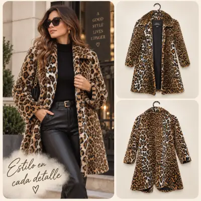 Abrigo largo animal print Maria Dionisiou S - miniatura 1