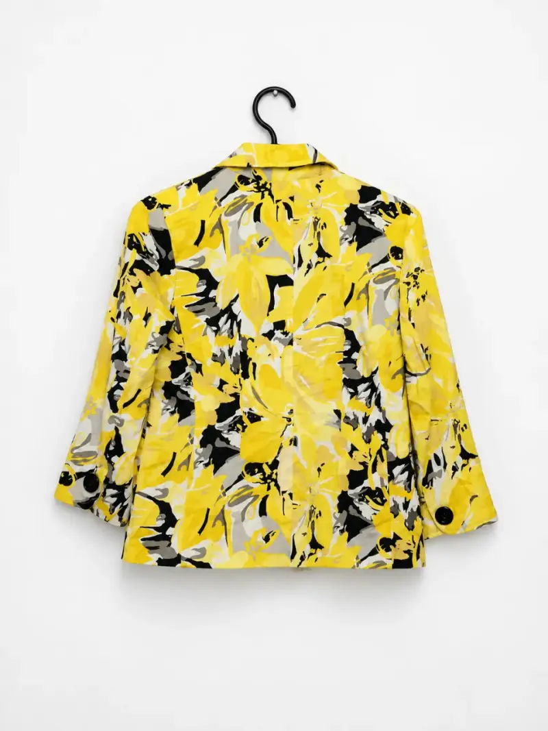Blazer amarillo floral para mujer elegante - 2