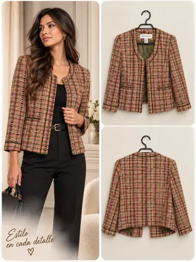 Chaqueta tweed multicolor Doncaster 8 - miniatura 1