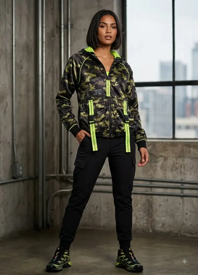 Chaqueta Everlast con capucha y detalles neón