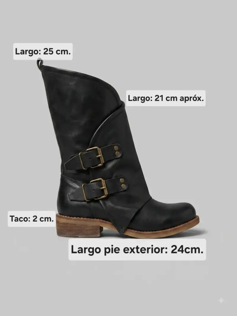 Botas n°35 negro Giani Dafirenze con hebillas - 2