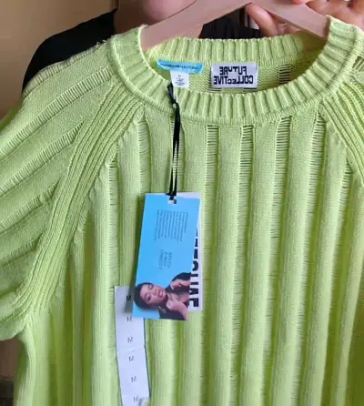 Suéter Verde Future Collective de Punto para Mujer - miniatura 1