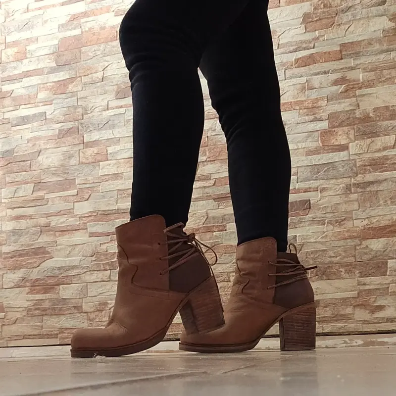 Botines de cuero marrón para mujer Romano - 3