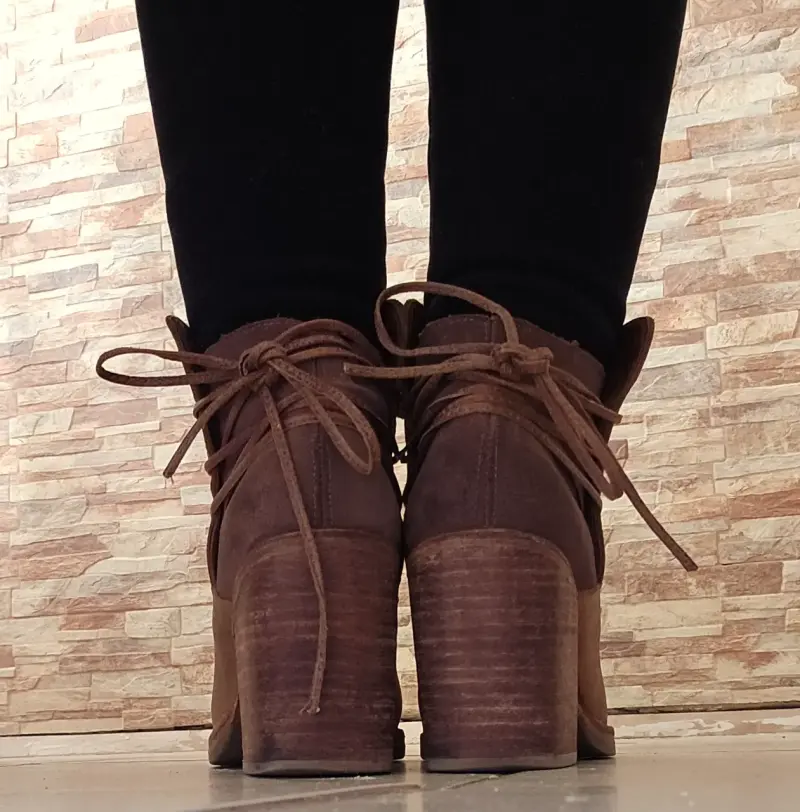 Botines de cuero marrón para mujer Romano - 4