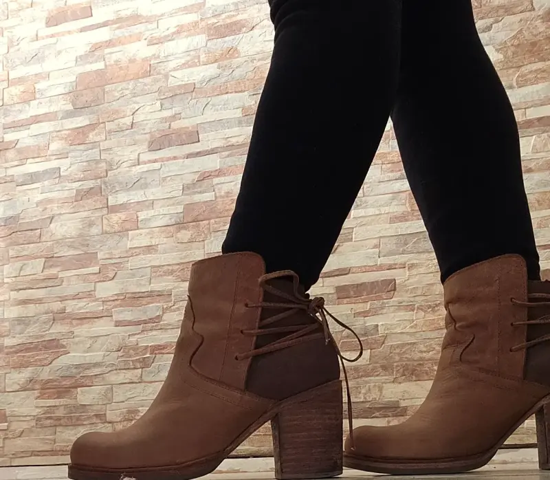 Botines de cuero marrón para mujer Romano - 6