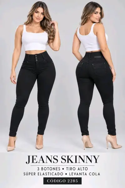 Jeans Skinny Azul Nevado Tiro Alto - miniatura 3
