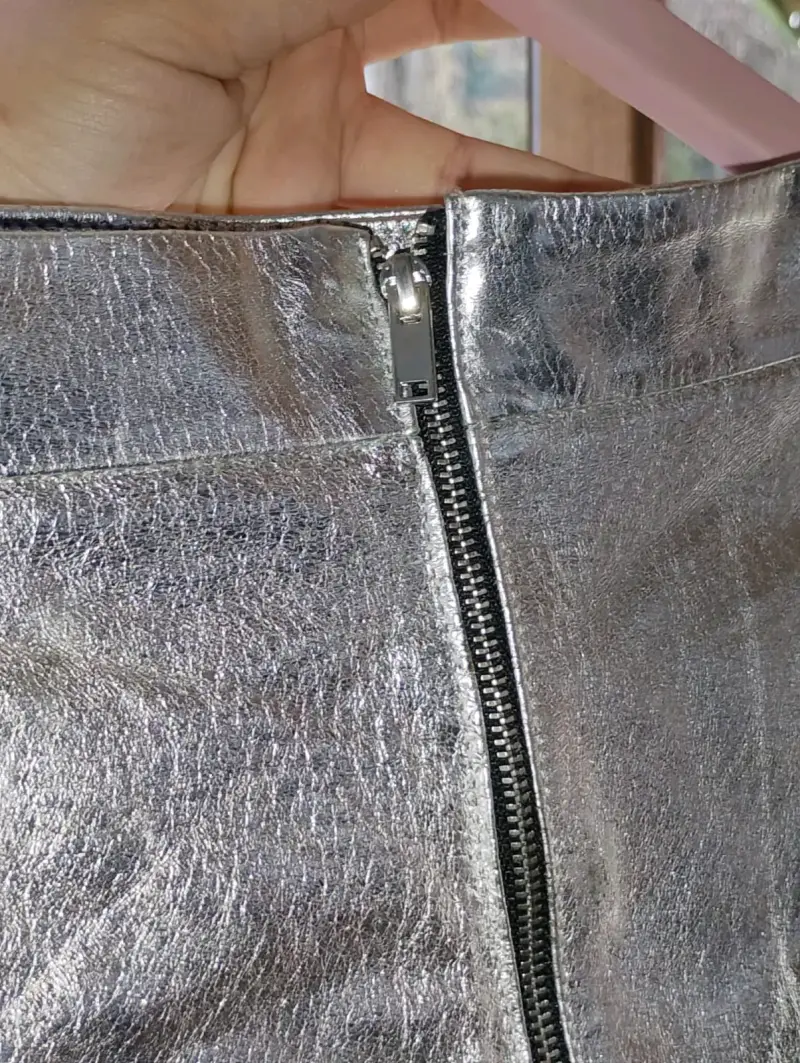 Falda plateada metálica Zara Woman - 4