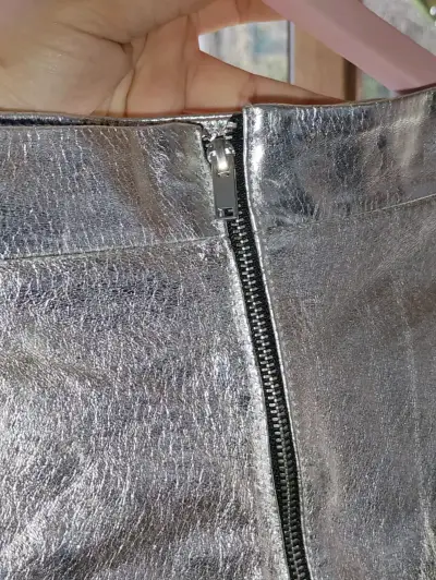 Falda plateada metálica Zara Woman - miniatura 4