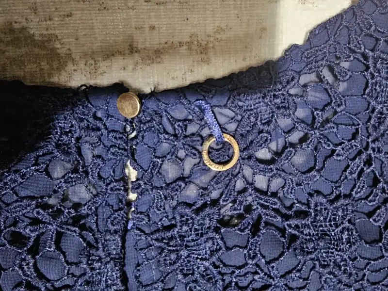 Blusa de macramé azul marino Marittimo talla S - 3