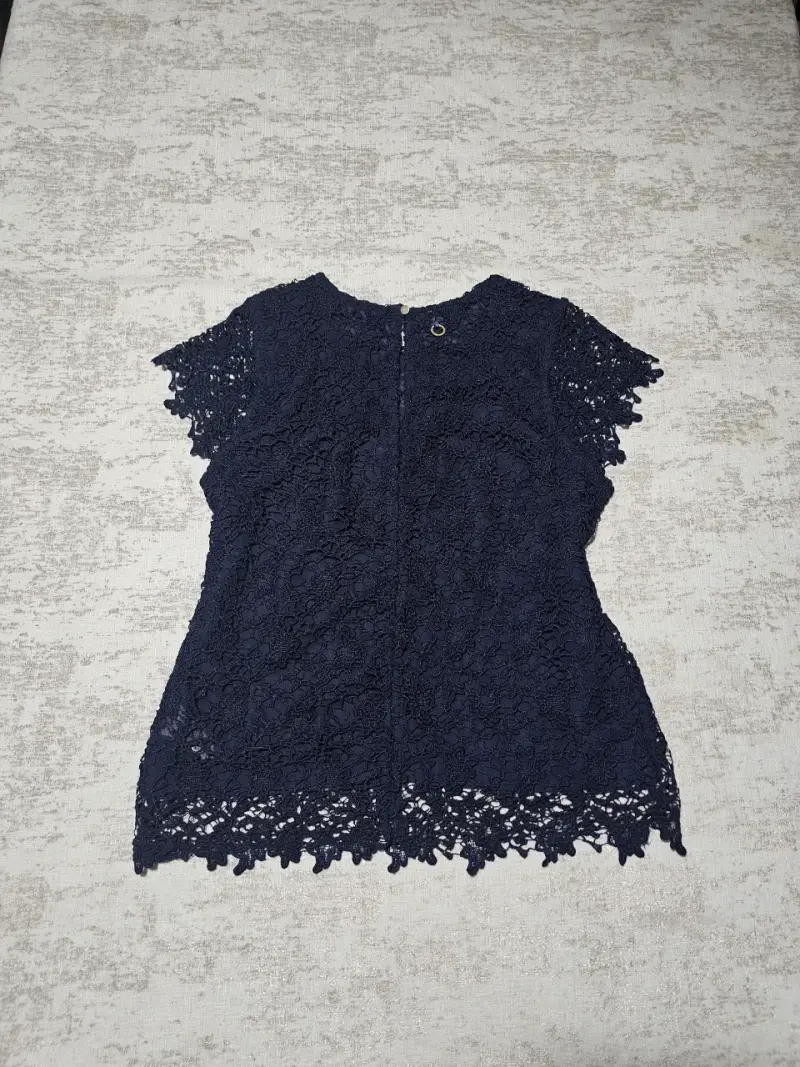 Blusa de macramé azul marino Marittimo talla S - 5