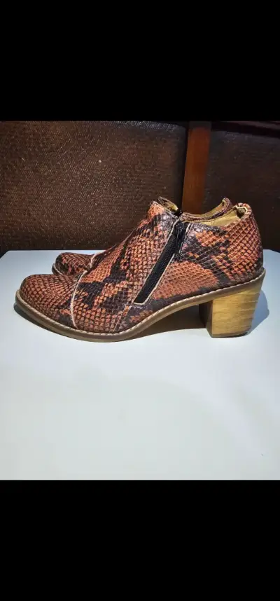 Botines de cuero n°37 con estampado de serpiente - miniatura 2
