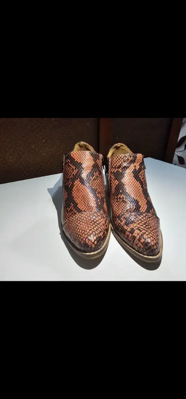 Botines de cuero n°37 con estampado de serpiente - 3