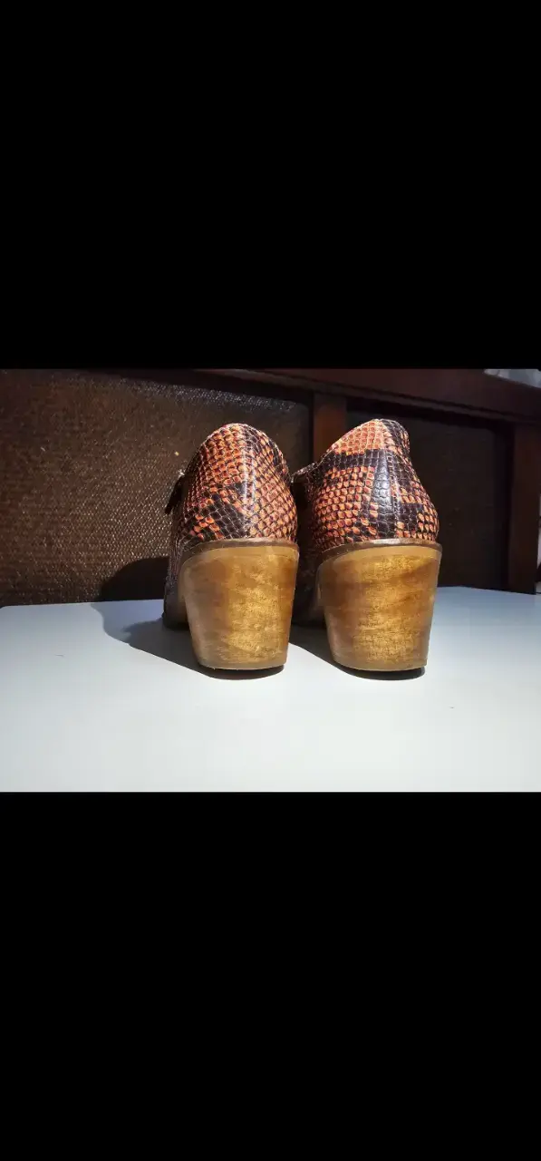 Botines de cuero n°37 con estampado de serpiente - 5
