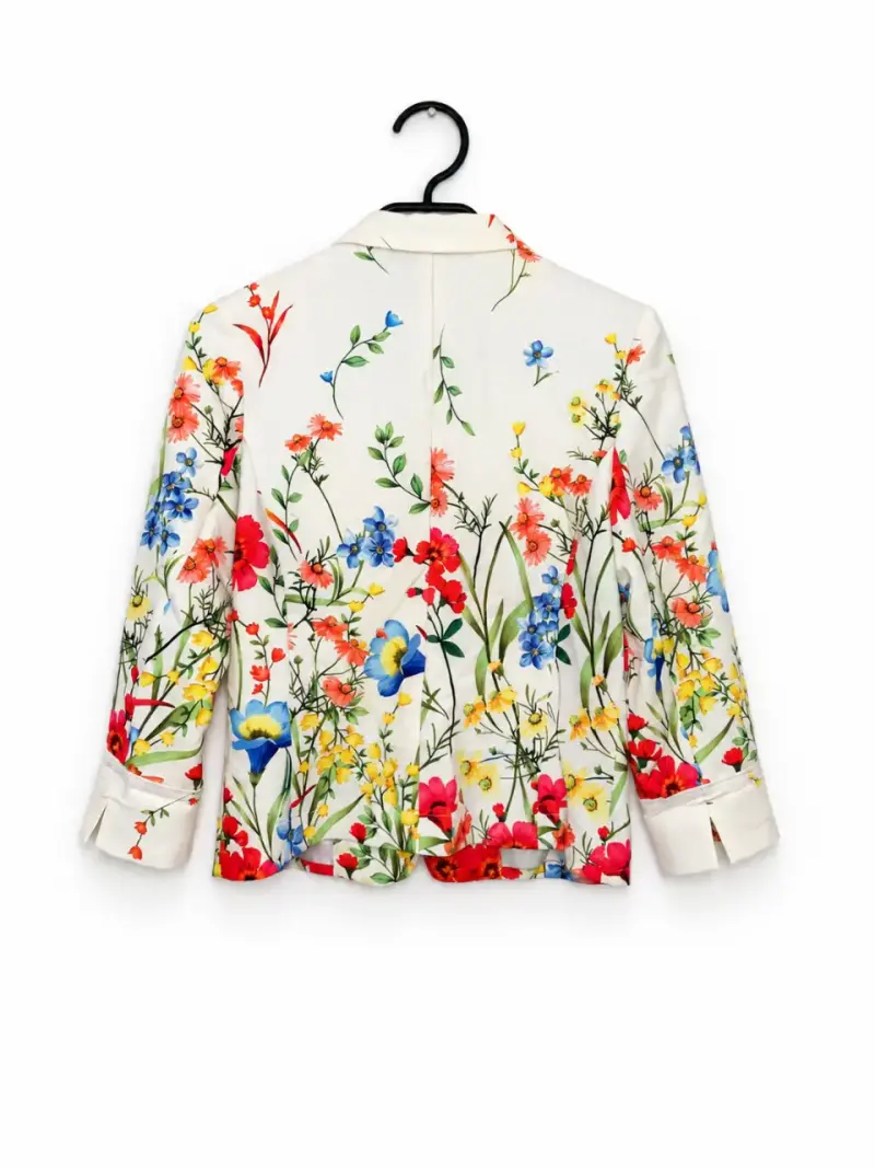 Blazer blanco con flores multicolor Jenn L - 3