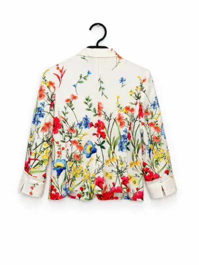 Blazer blanco con flores multicolor Jenn L - miniatura 3