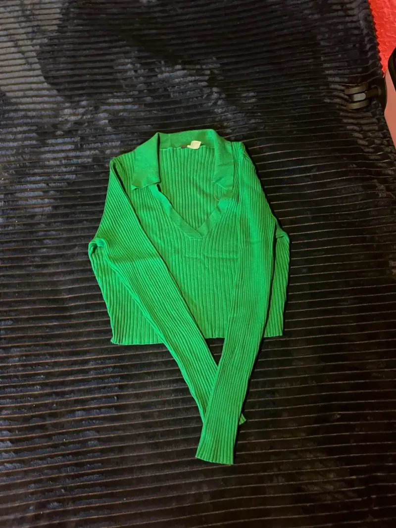 Crop top verde manga larga - 2