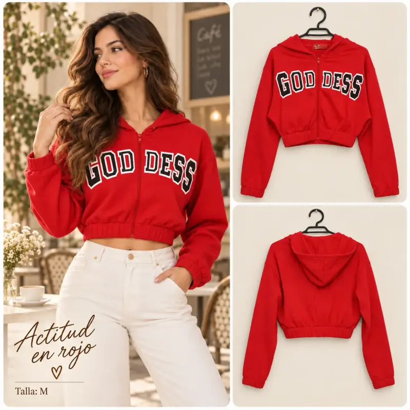 Polerón corto rojo Goddess M - 1