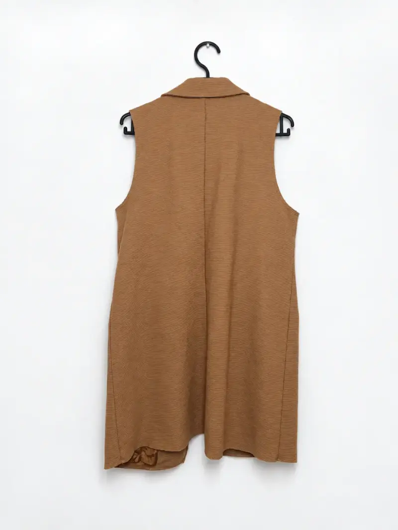 Chaleco largo camel sin mangas Jolt L - 3