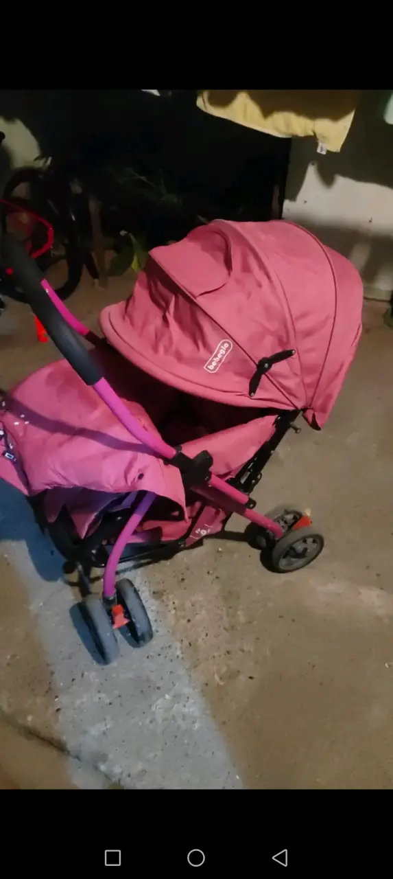 Coche de bebé rosa plegable marca Leegle - 6