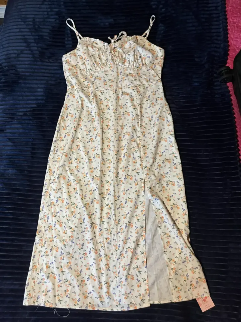 Vestido largo floral con tirantes ajustables - 2