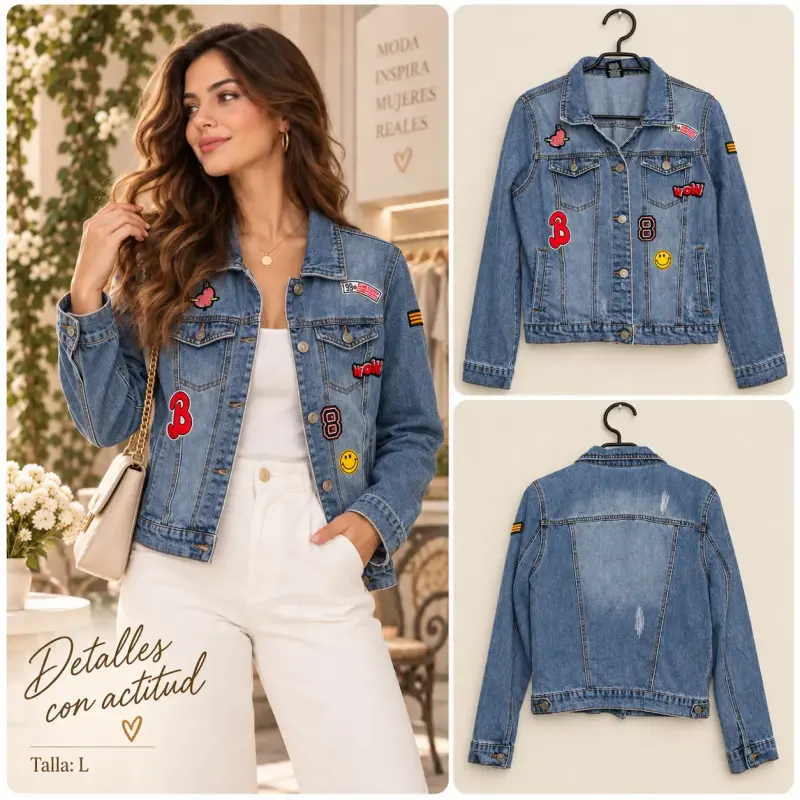 Chaqueta denim con parches coloridos Almost Famous - 2