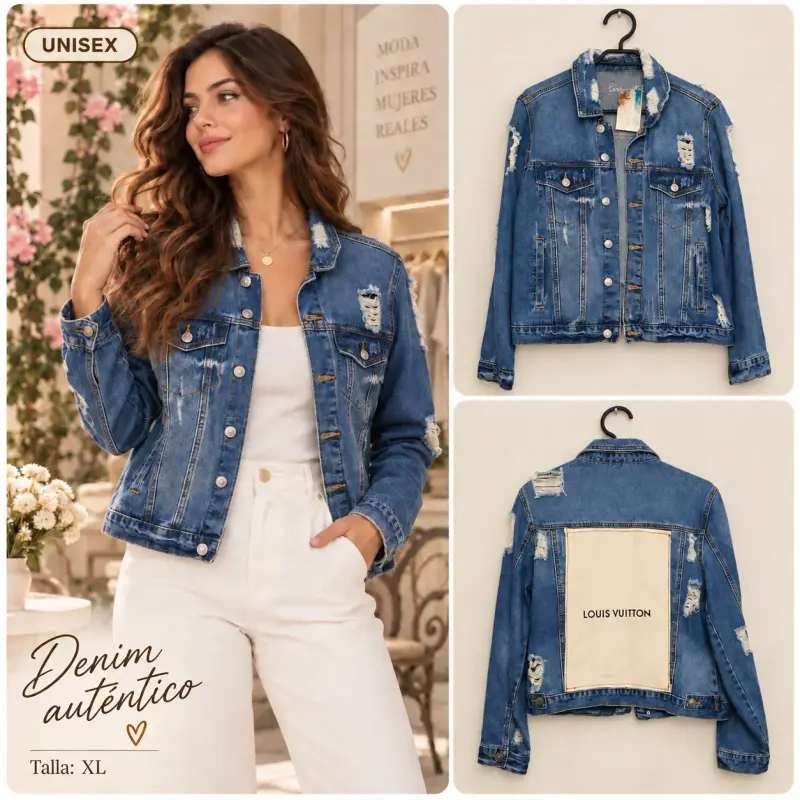 Chaqueta de mezclilla unisex Love Coastal XL - 2