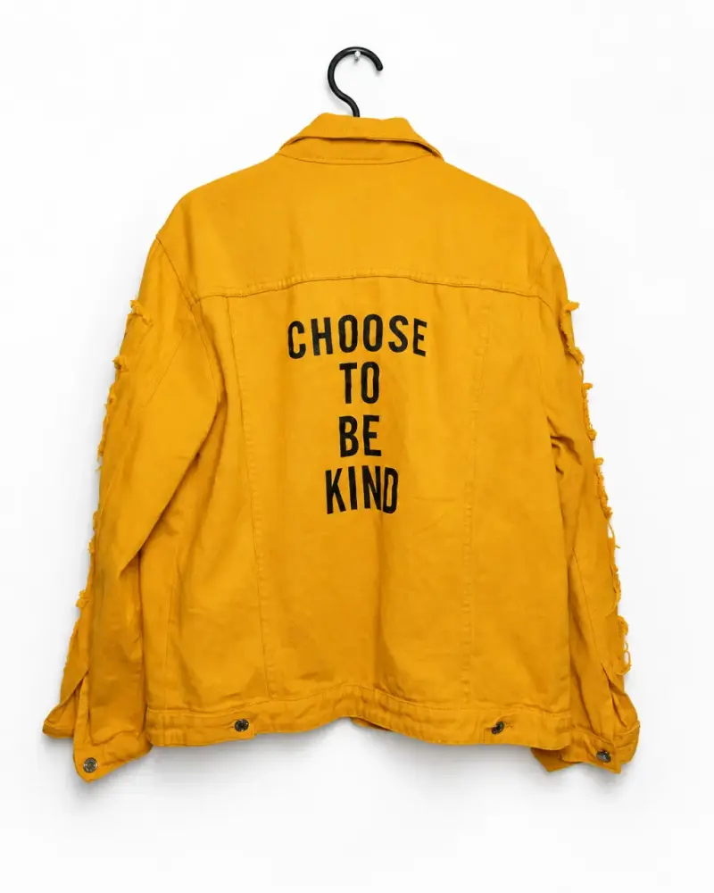 Chaqueta denim mostaza estampada SHEIN L - 4