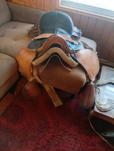 Montura de cuero para caballo en buen estado - miniatura 2