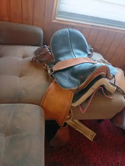 Montura de cuero para caballo en buen estado - miniatura 3