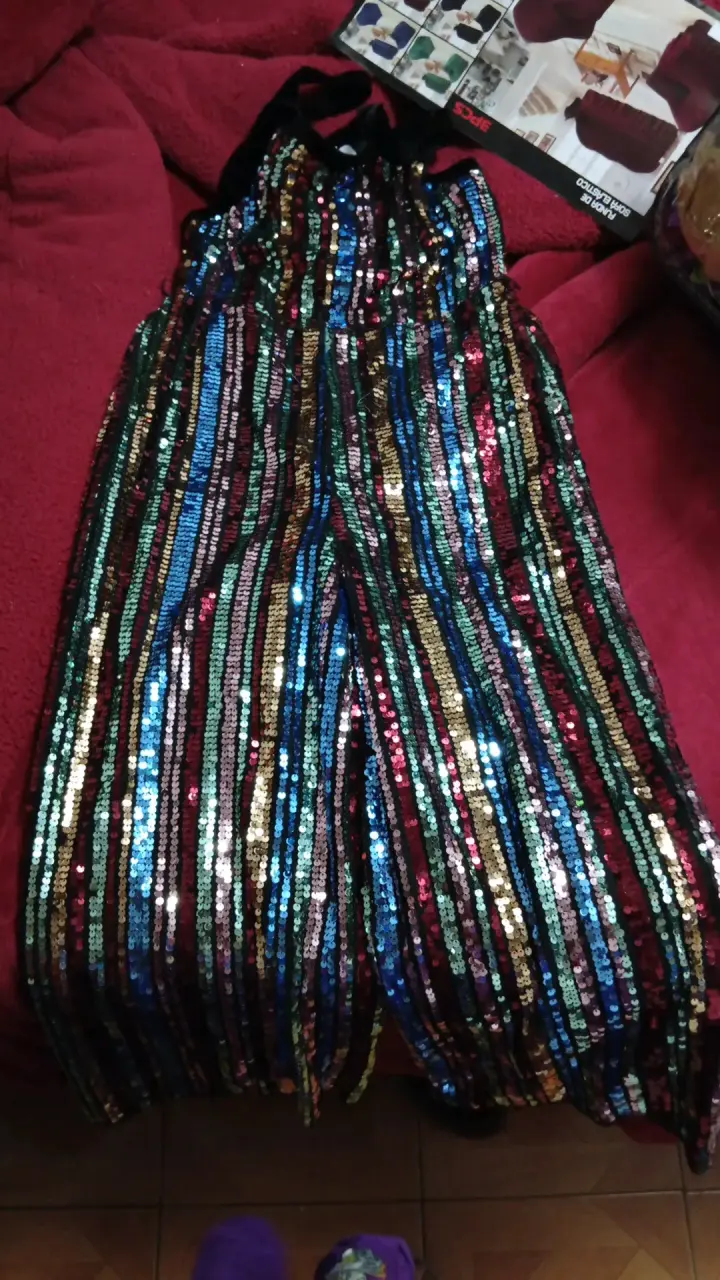 Vestido de fiesta con lentejuelas multicolor - 2