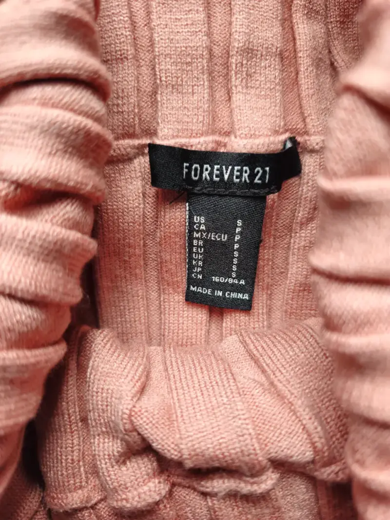 Suéter de punto off-shoulder palo rosa Forever 21 - 2